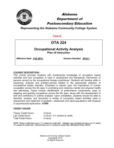 OTA 224 Occupational Activity Analysis
