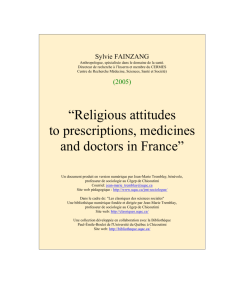 “Religious attitudes to prescriptions, medicines and doctors in France.”