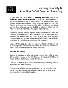Attention Deficit Disorder Screening