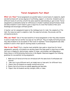 Tiered Assignments Fact Sheet