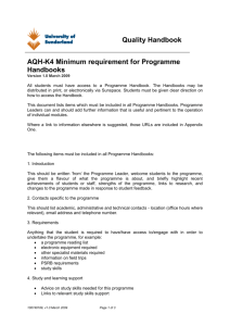 AQH-K4 Minimum requirement for Programme