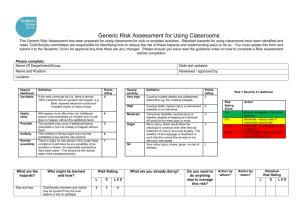 Generic Risk Assessment for using classrooms