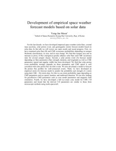 Development of empirical space weather forecast models based on