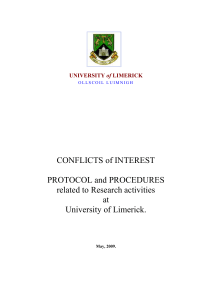 CONFLICTS of INTEREST - University of Limerick