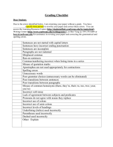 Grading Checklist