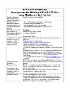 Poetry and Storytelling: Incorporating the Writings of Frank X Walker