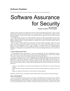 Software Assurance for Security