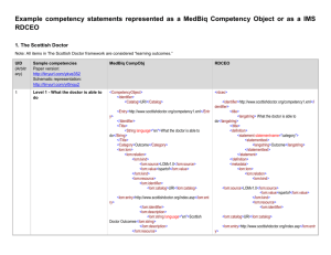 Example competency statements represented as a MedBiq