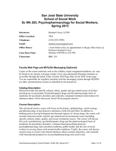 ScWk 283 Psychopharmacology for Social Workers, Spring 2013