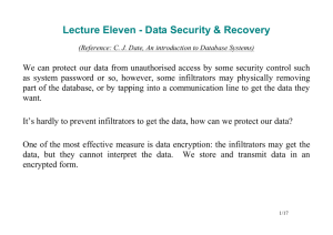Lecture Eleven - Data Security & Recovery