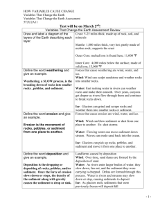 Variables Change Earth Study Guide