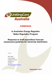 UnitingCare Australia submission on AER draft expenditure forecast