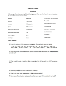 Unit 4 Test – Genetics Study Guide Make sure you know the