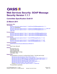 Web Services Security SAML Token Profile Version 1.1.1
