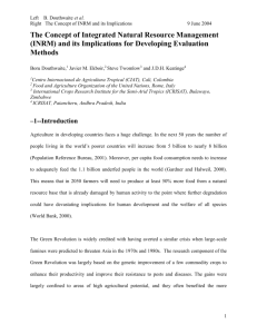 The concept of INRM and implications for developing evaluation