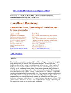 Case-Based Reasoning - Computer and Information Science