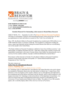 this press release - Brain & Behavior Research Foundation