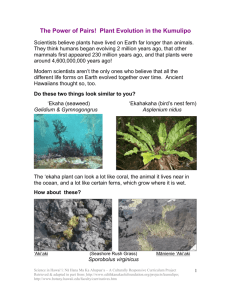 Reading: Hawaiian Plant Evolution (Kumulipo species pairs)