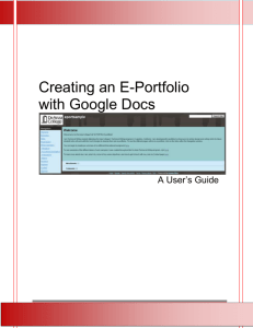 Creating an e-portfolio with Google Sites