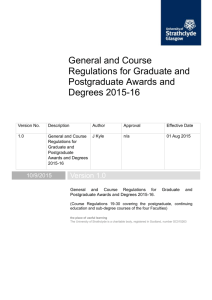 General & Course Regulations for Graduate & Postgraduate Award