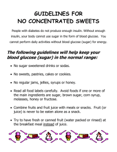 GUIDELINES FOR NO CONCENTRATED SWEETS