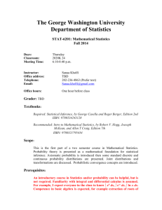 STAT 6201-12 - The Department of Statistics | The George