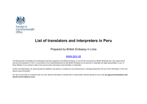 Peru - List of Translators