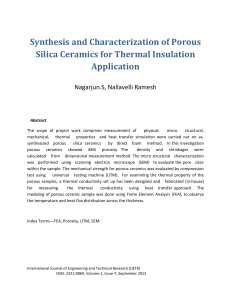 Synthesis and Characterization of Porous Silica Ceramics for
