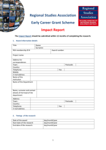 Impact report form - Regional Studies Association