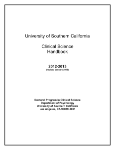 Clinical Handbook - USC Dana and David Dornsife College of