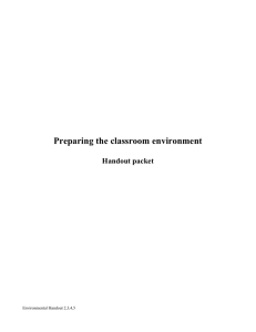 Preparing the classroom environment