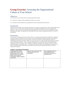 Group ExerciseAssessing the Organizational Culture at Your School