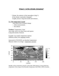 Chap 2 : Is the climate changing