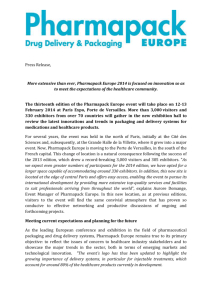 Press Release, More extensive than ever, Pharmapack Europe