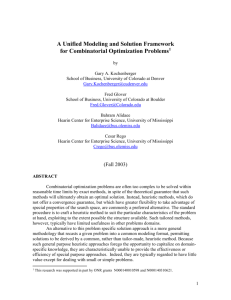 A Unified Modeling and Solution Framework for Combinatorial
