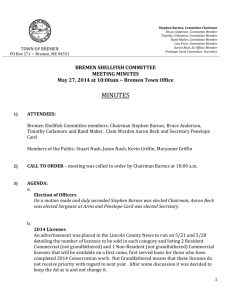 Clam Conservation Committee Minutes May 27 2014