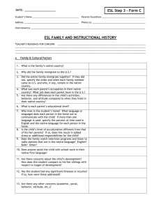 ESL Family and Instructional History (Form C)