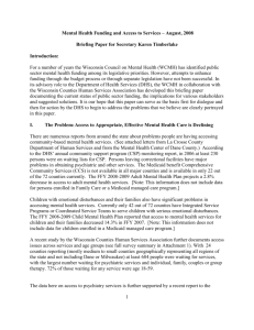 Second draft - Paper on Mental Health Funding and Access to