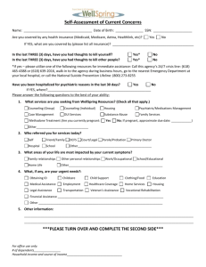 Self-Assessment Form - Wellspring Resources