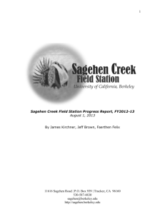 Sagehen Annual Report, FY2012-13