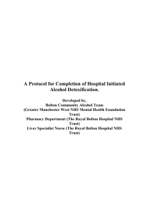 A Protocol for Completion of Hospital Initiated Alcohol Detoxification