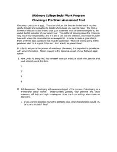 Choosing a Practicum Assessment Tool