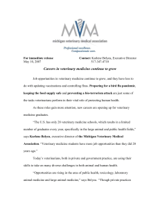 For immediate release - Michigan Veterinary Medical Association