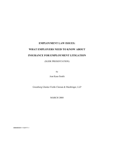 Employment Law Issues -- What Employers Need to Know