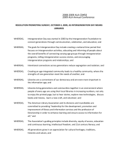 Resolution Promoting Sunday, October 4, 2009, as Intergeneration