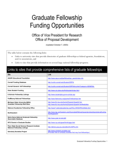 VPR/OPD Graduate Fellowship Funding Hotlink Table