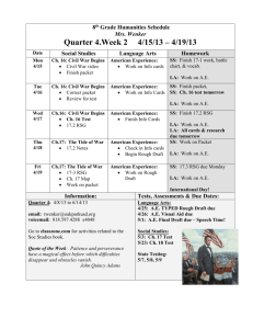 8th Grade Humanities Schedule