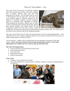 Prep Lab Class Info - Museum of Vertebrate Zoology