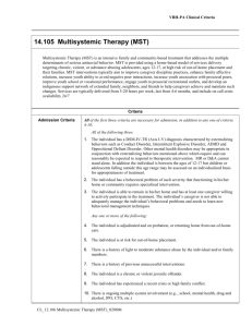 Multisystemic Therapy (MST)