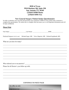 New General Surgery Patient Intake Forms